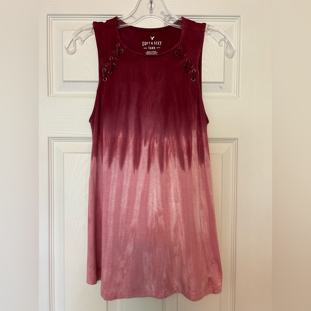American Eagle Pink Tie-Dye Tank- Small